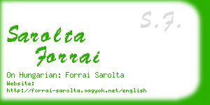 sarolta forrai business card